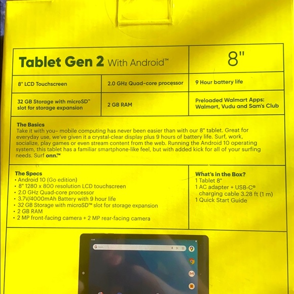 Onn tablet gen 2 - Picture 2 of 2